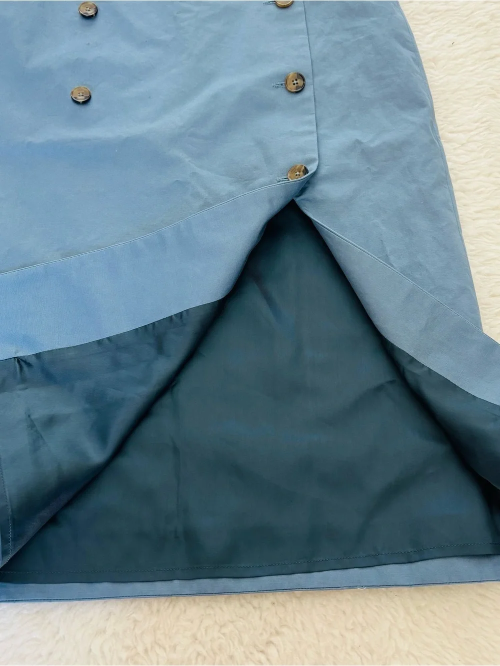 Paul Smith Overlaps Classic Blue Button-Front Skirt size EU 40